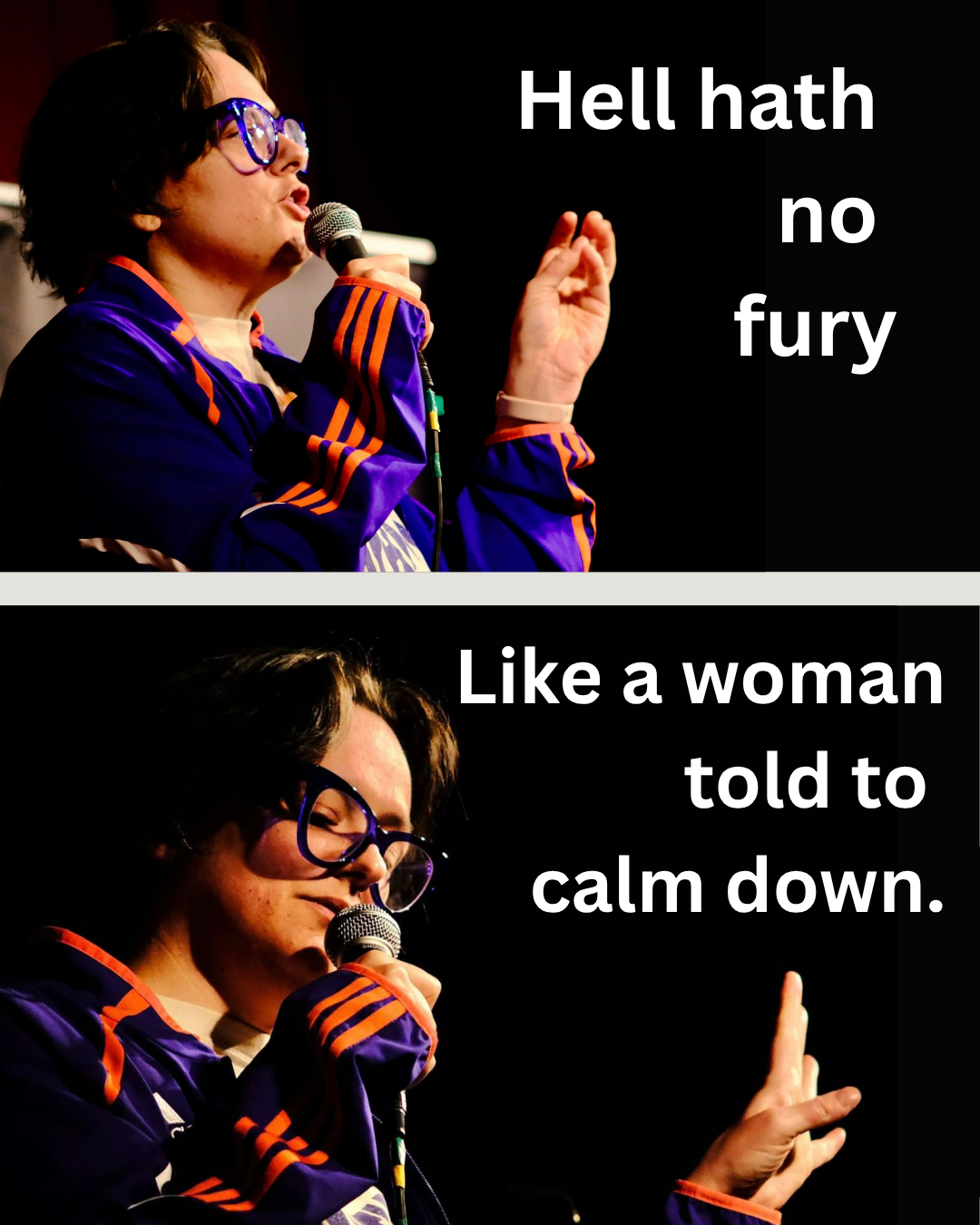 A joke about the phrase hell hath no fury like a woman scorned. Photos by Donna Lloyd.